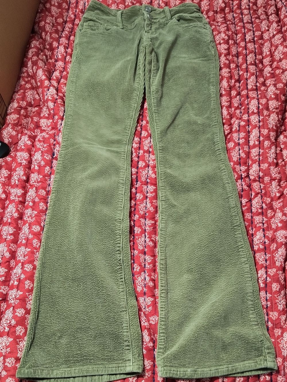 PacSun Low Rise Boot Cut Olive Green Corduroy Flare Jeans